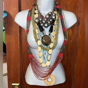 9 Pre-Loved Assorted Trendy Necklaces EUC